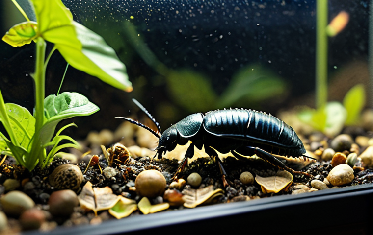 장수풍뎅이 번식 방법 - **"Beetle larvae in a terrarium. Rich, dark substrate with decaying leaves. Healthy, plump larvae bu...